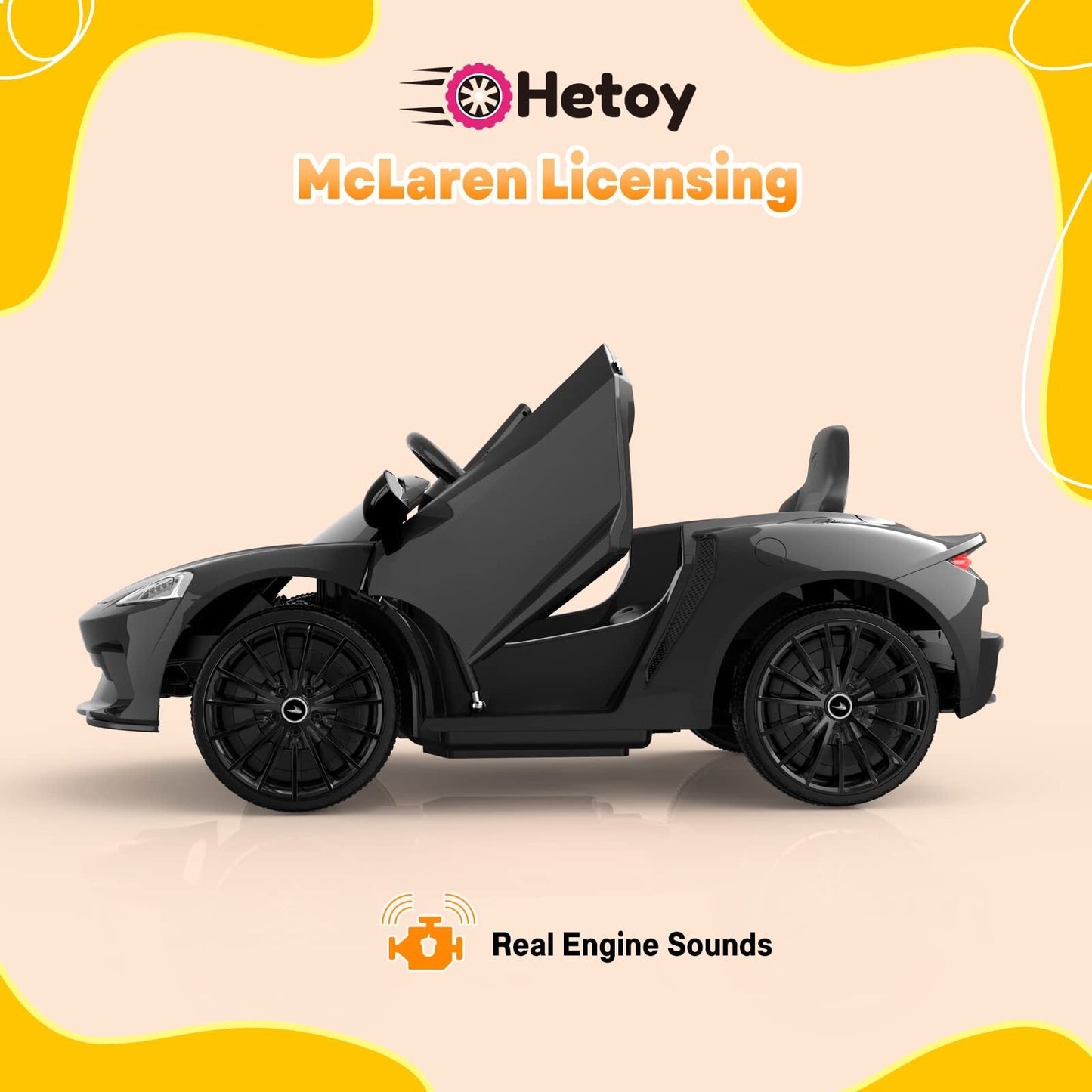 12V Licensed McLaren Battery-Powered Kids Ride-On Sports Car with 2 Speeds