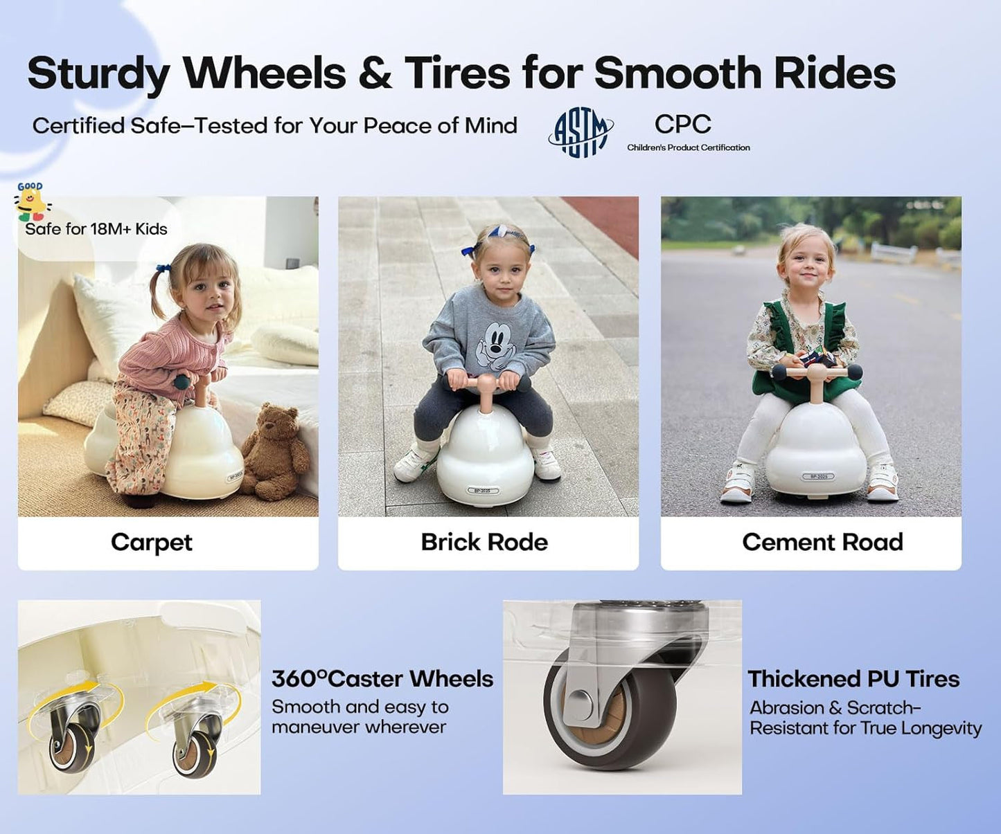 Toddler Ride-On Toy Vehicle for Boys and Girls with Easy Steering and Durable Design