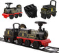 Electric Ride-On Train Set with Track, 2-Seater, Cargo Car, Music, and Lights