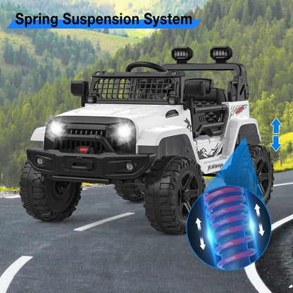 12V Kids Electric Ride-On Truck and Car with Parent Remote Control and LED Lights