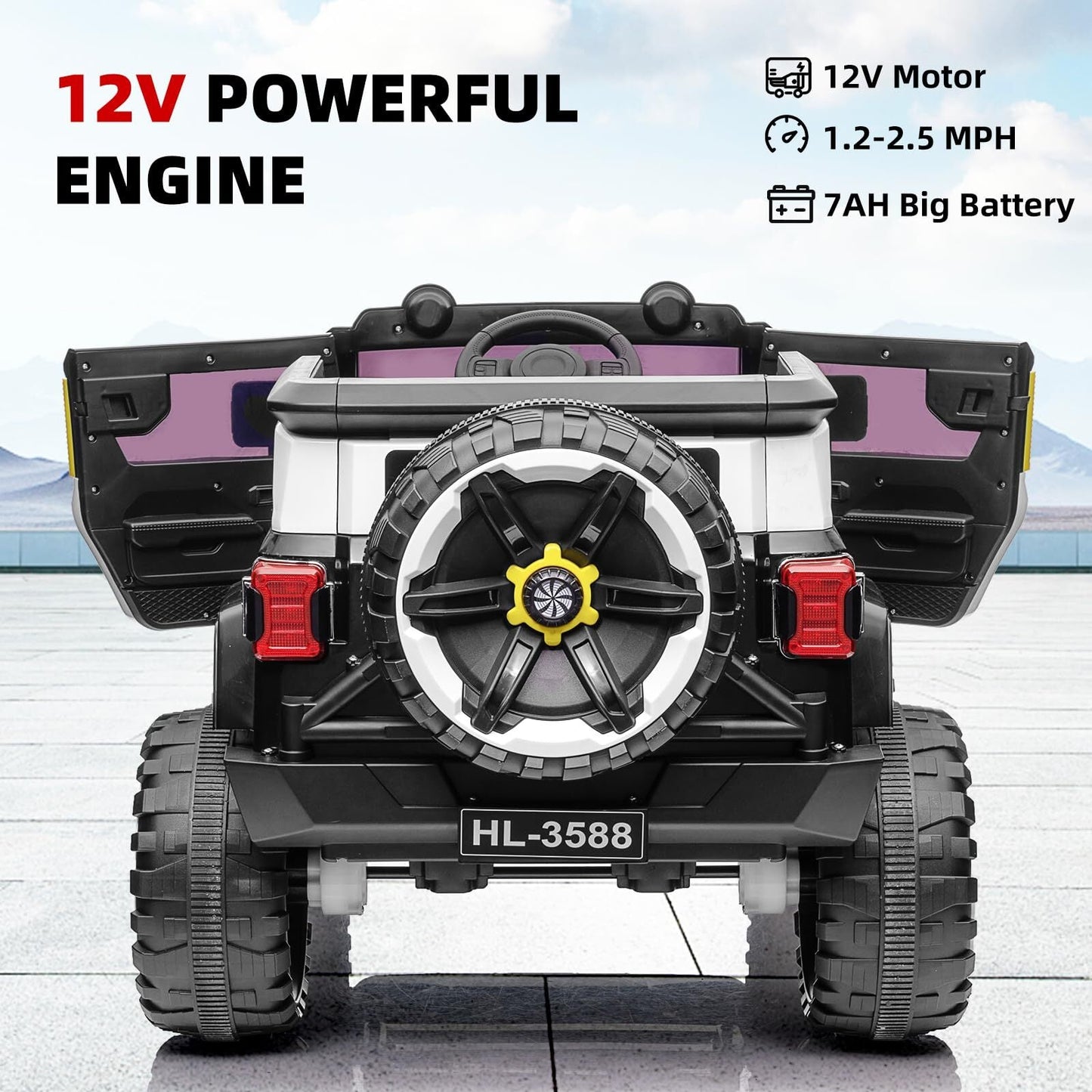 12V Electric Ride-On Truck Car for Kids Ages 3-8 with 7AH Battery