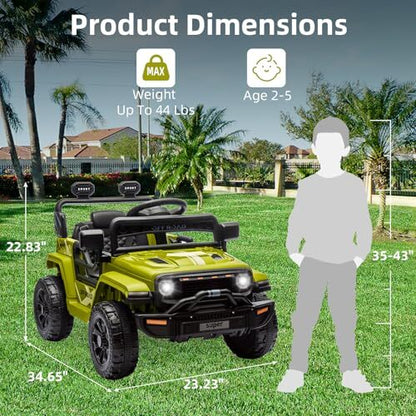 12V Battery-Powered Electric Ride-On Truck for Kids with Remote Control