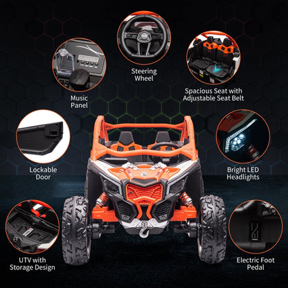 Electric 2-Seater Ride-On UTV Car with 24V 7AH Batteries and 200W Motor Licensed Can-Am Design