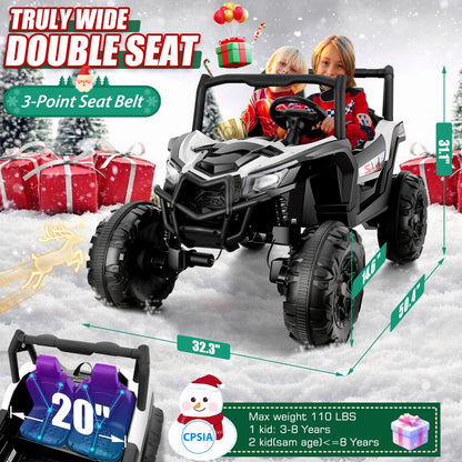 24V 4WD Off-Road Electric Ride-On UTV Car for Kids, 2-Seater with Remote Control and 4x200W Motors