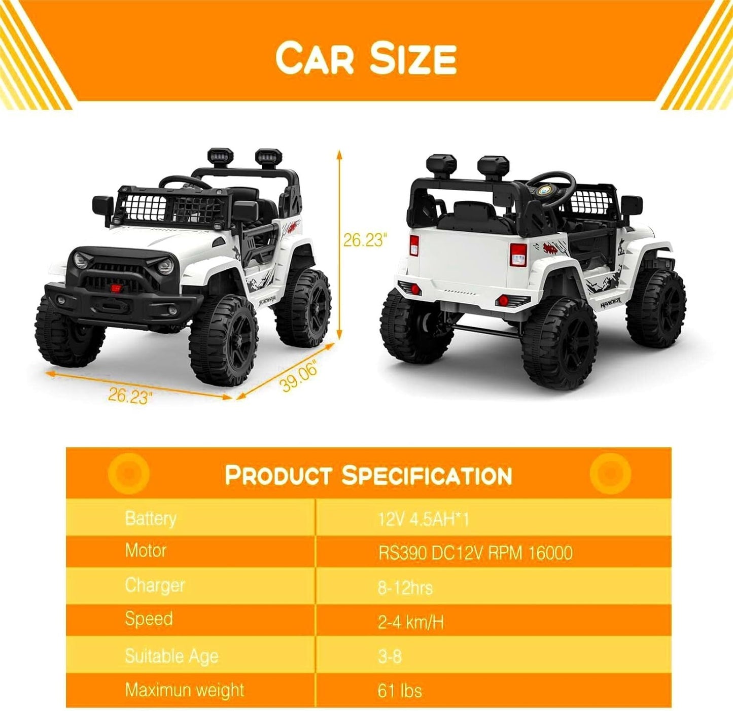 Electric Ride-On Truck with Bluetooth, 2 Speeds, and Remote Control