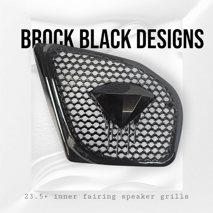 98 to 2024+ Road Glide 3D blood diamond speakers grill covers set