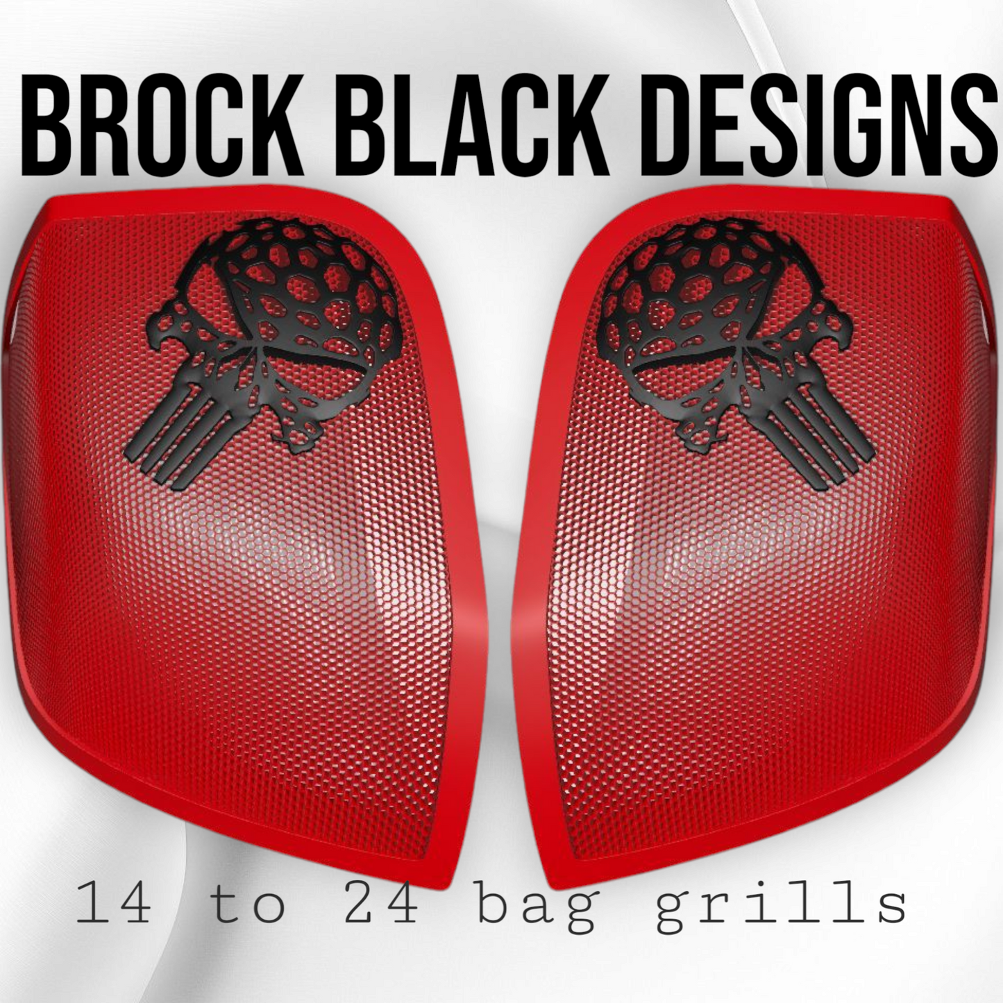 14-24 Harley Davidson bag lid Speaker Grill Cover webbed punisher