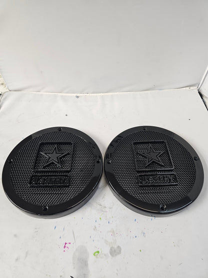 A set of Army speakers grill covers