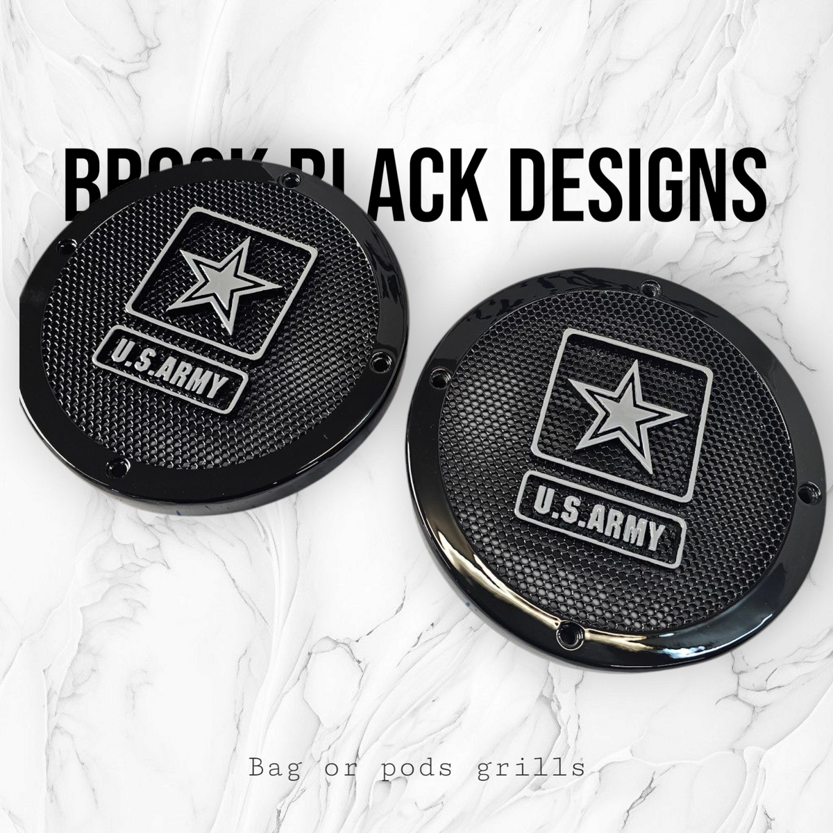A set of Army speakers grill covers