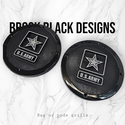 A set of Army speakers grill covers