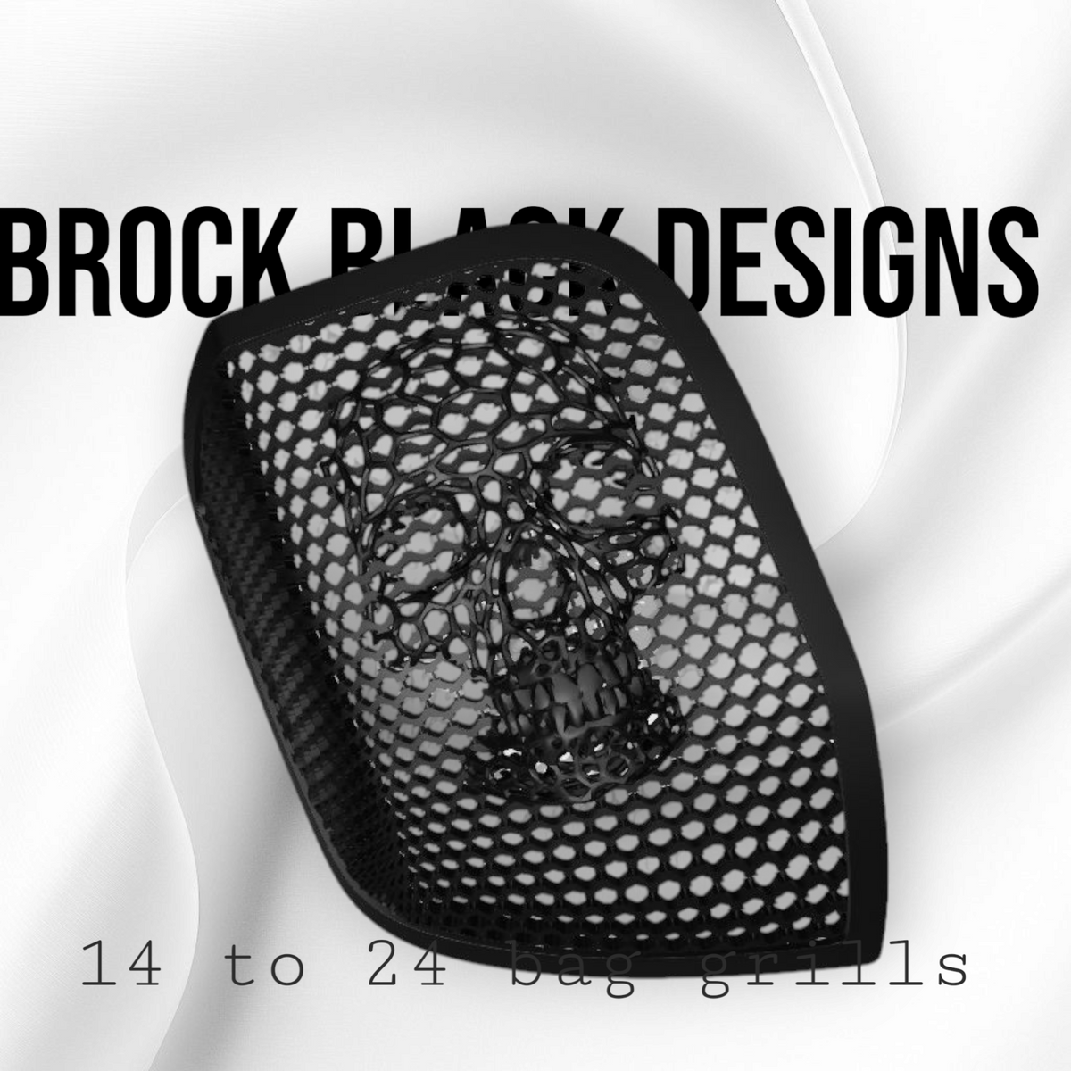 14-24 Harley Davidson bag lid Speaker Grill Cover webbed skull