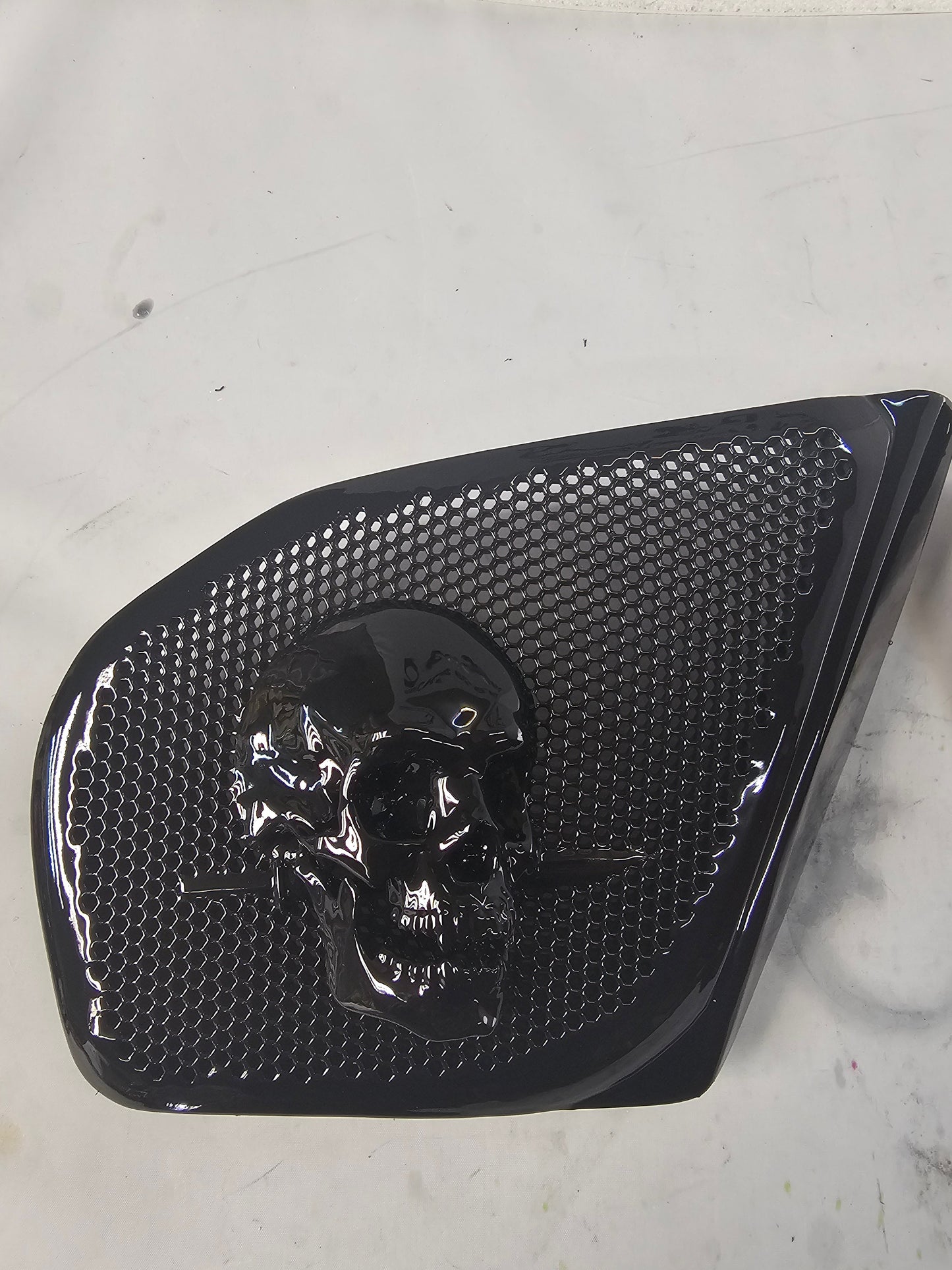 98 to 2024+ Road Glide 3D skull and dagger speakers grill covers set