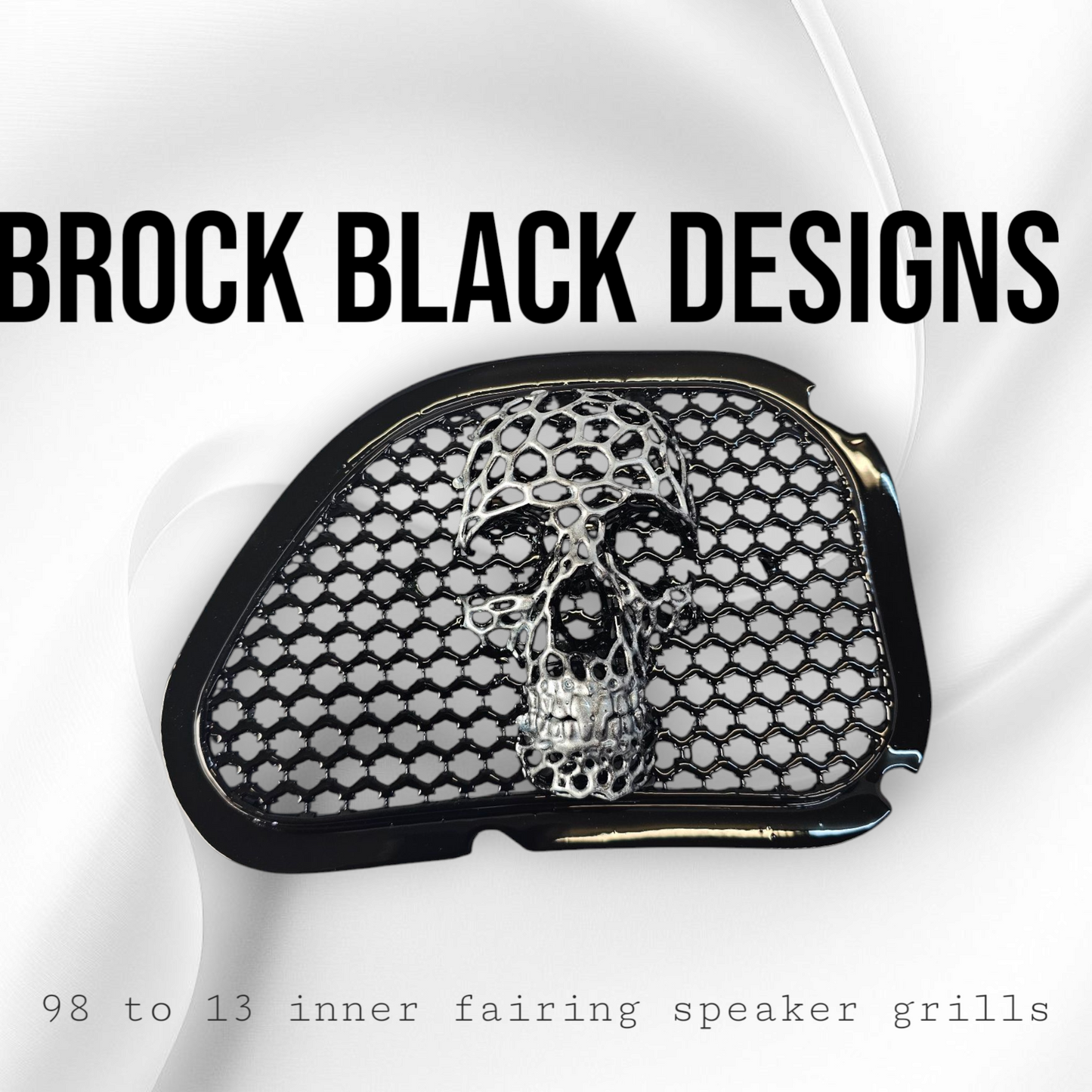 98-2024+ Road Glide 3D webbed Skull speakers grill covers set