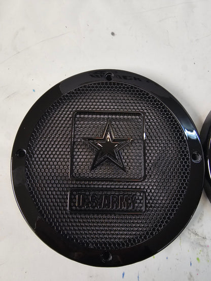 A set of Army speakers grill covers