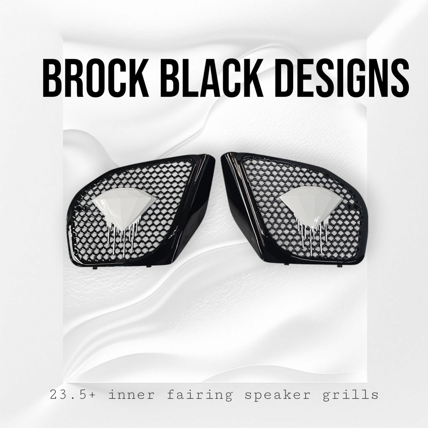 98 to 2024+ Road Glide 3D blood diamond speakers grill covers set