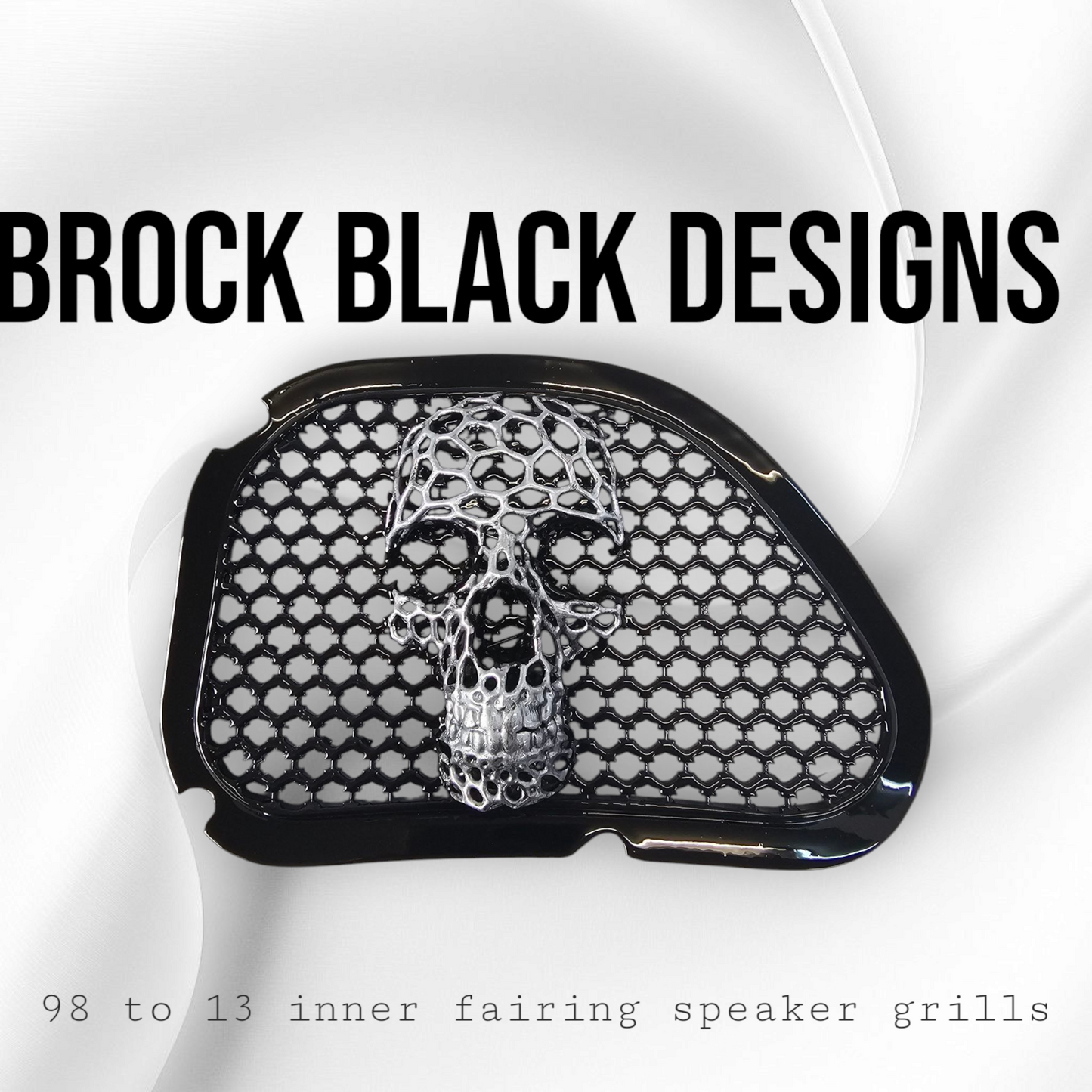 98-2024+ Road Glide 3D webbed Skull speakers grill covers set
