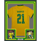 Framed Autographed/Signed Rodrygo Silva de Goes 35x39 Brazil Yellow Soccer World Cup Jersey Beckett BAS COA
