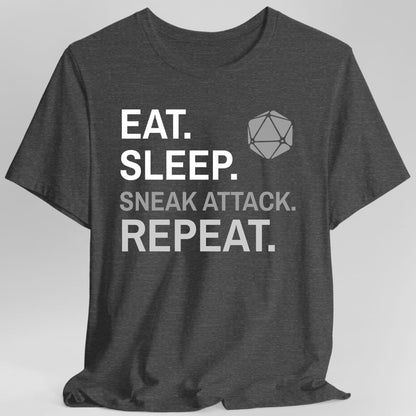 Rogue T-Shirt – 'Eat, Sleep, Sneak Attack, Repeat'