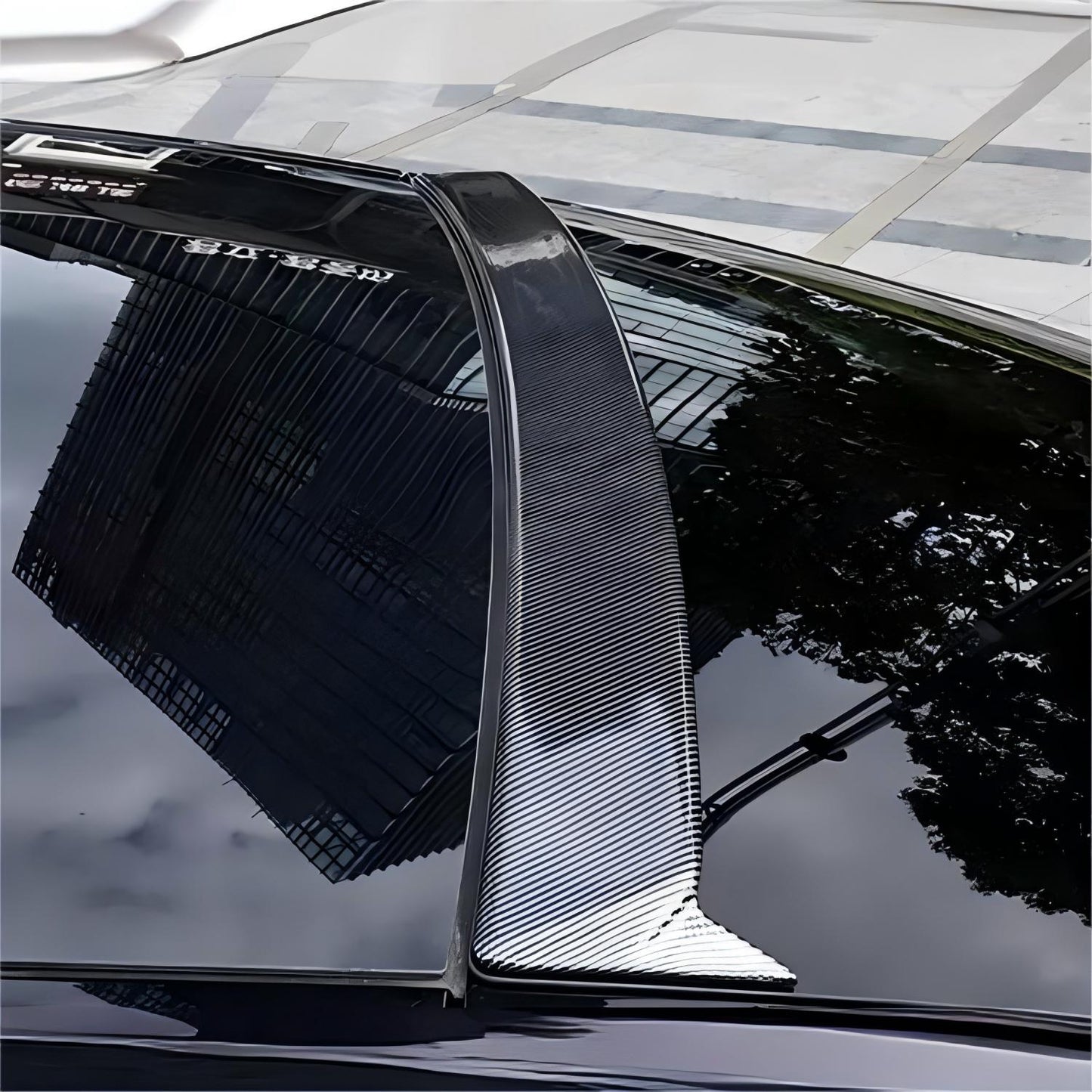 Roof Spoiler Window Top Wing For Tesla Model Y - Real Dry Carbon Fiber