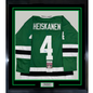 Framed Autographed/Signed Miro Heiskanen 35x39 Dallas Green Retro Hockey Jersey JSA COA
