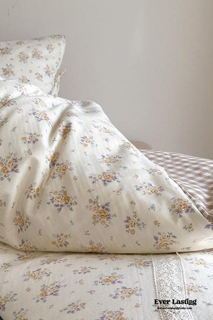Rosalie Floral Lace Tie-Up Bedding Set / Khaki