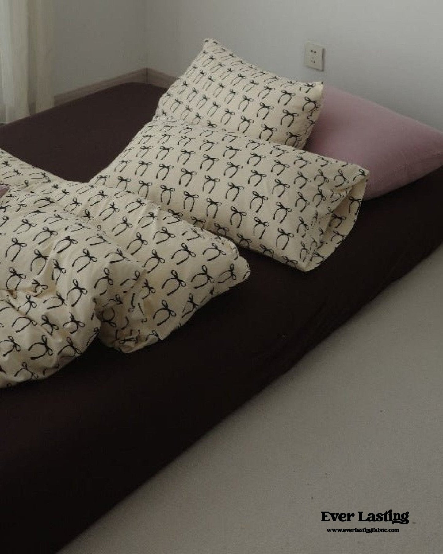 Rosemary Vintage Brown Bow Bedding Set
