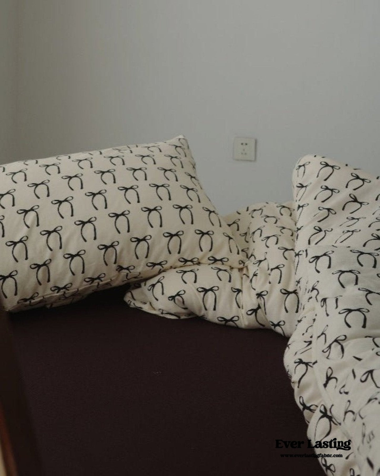 Rosemary Vintage Brown Bow Bedding Set