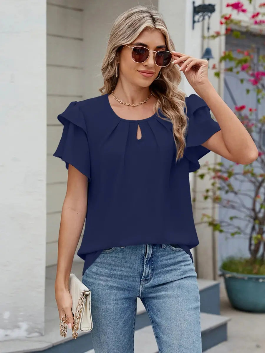 Women's Blouse Blouse - Ruffle Sleeve - Casual & Comfy Top