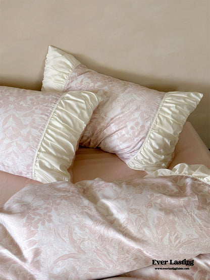 Royal Floral Ruffle Bedding Set / Pink
