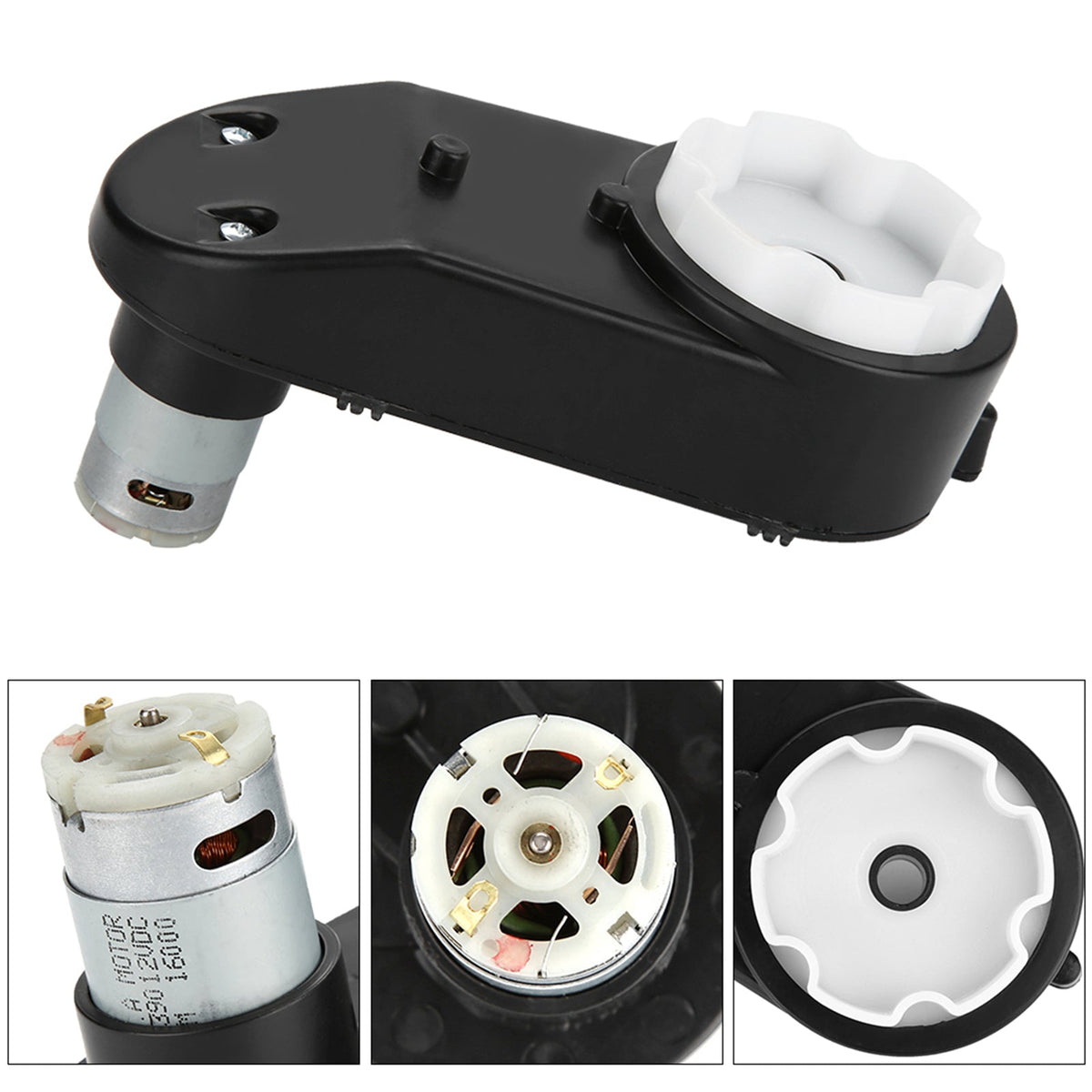 12V RS390 Electric Motor with Gearbox 16000RPM for Kids Toy Cars