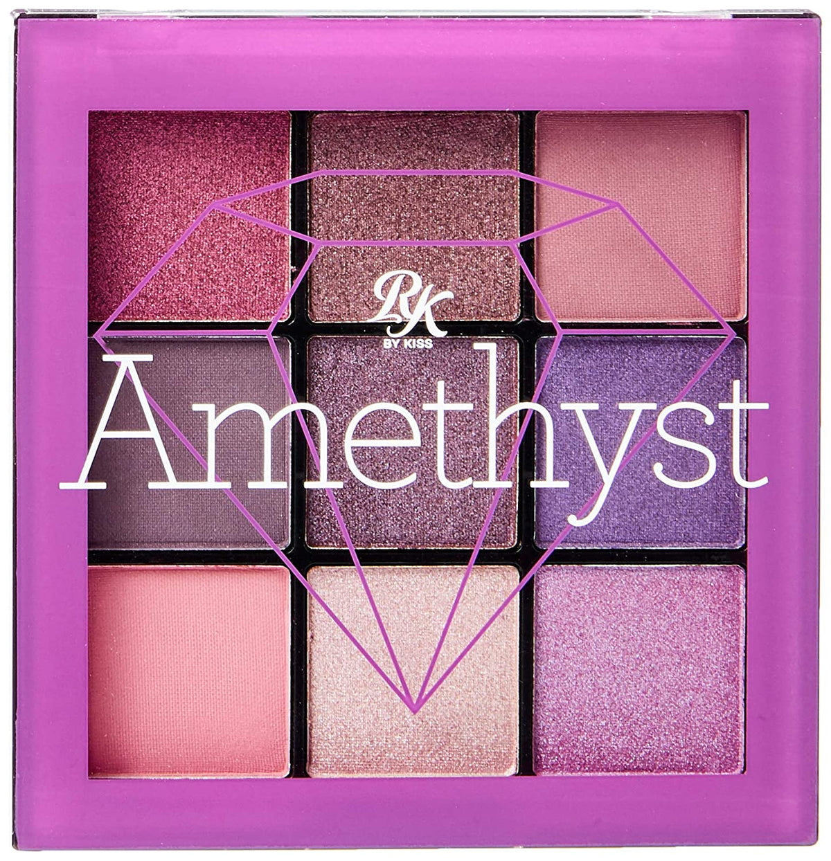 Ruby Kisses Eye Shadow Palette 9 Shadows Eye Makeup for Spring (1 PACK, Amethyst)