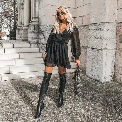Korean Ruffle Mini Dress