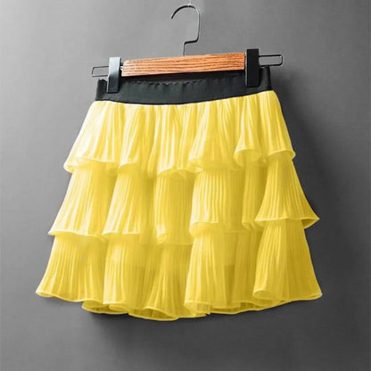 Boho Ruffle Mini Skirt With Elastic Waist