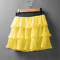 Boho Ruffle Mini Skirt With Elastic Waist