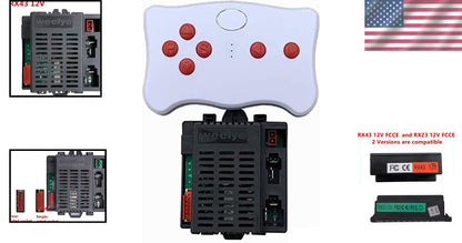 12V Kids Ride-On Car Remote Control and Receiver Replacement Kit for RX43 and RX23 Models