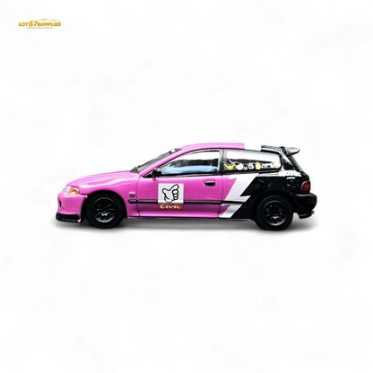 Street Weapon Honda Civic EG6 No Good Racing Pink 1:64