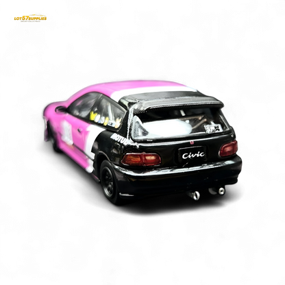 Street Weapon Honda Civic EG6 No Good Racing Pink 1:64
