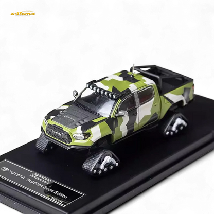 GCD Toyota Tacoma Snow Version Green Camo 1:64