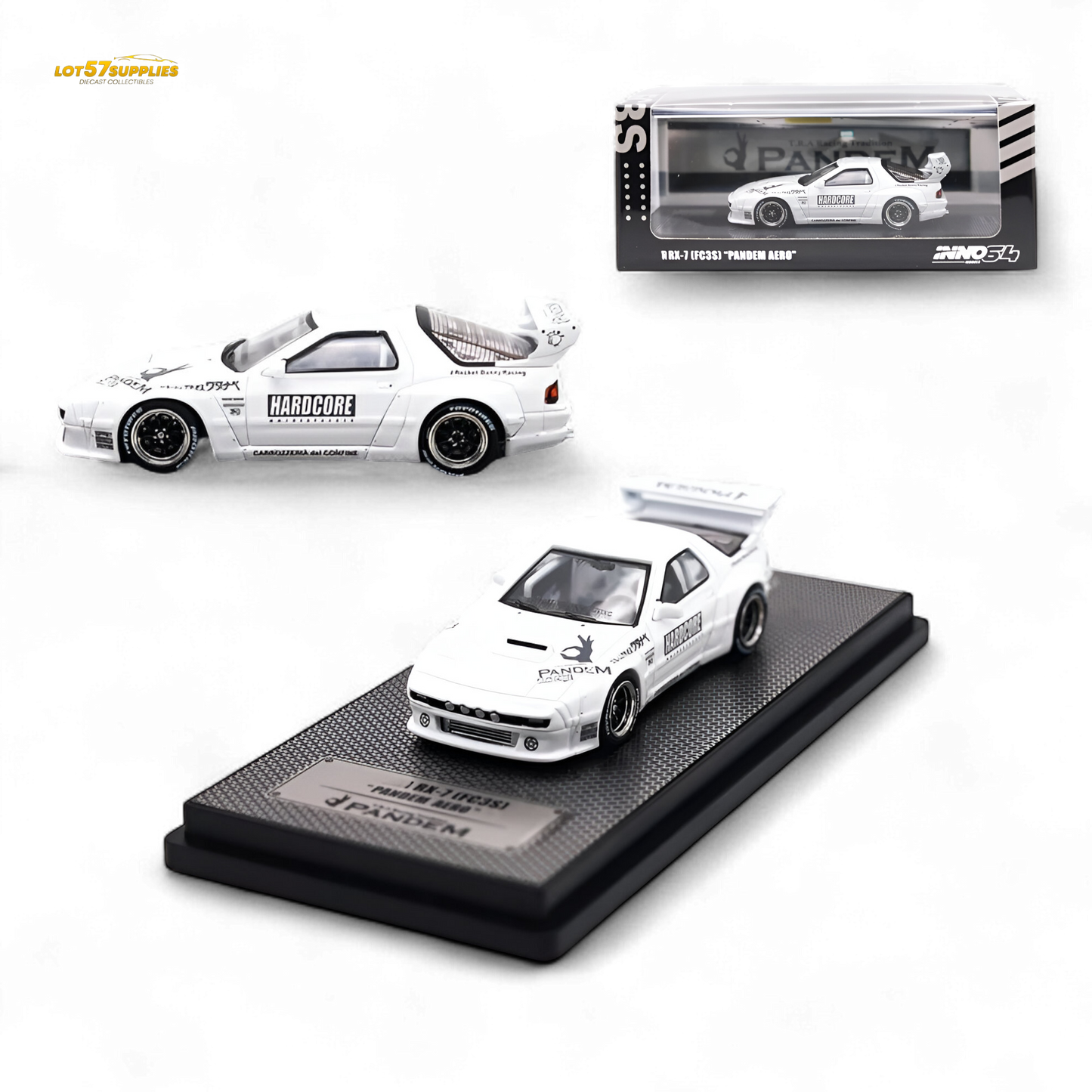 INNO64 Mazda RX-7 FC3S Pandem Aero White 1:64
