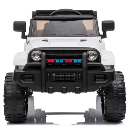White 12V Electric Ride On Car for Kids with Music and Remote Control - 4 Wheels Fun Toy