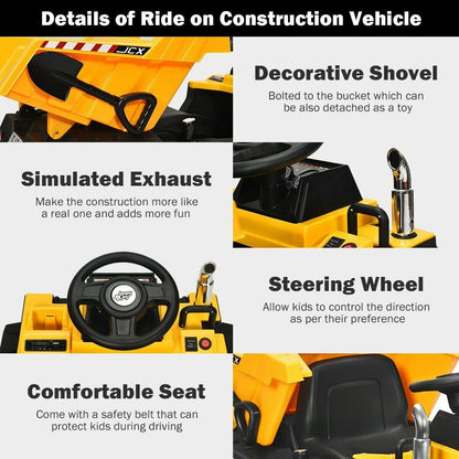 Electric Dump Truck Ride-On Toy for Kids - Perfect Gift for Construction Enthusiasts!