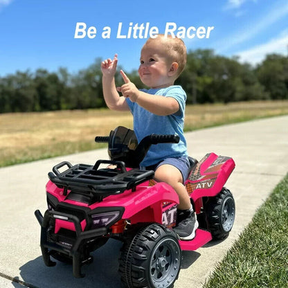 Electric Pink Four-Wheeler Ride-On Toy for Toddlers - 6V Kids ATV