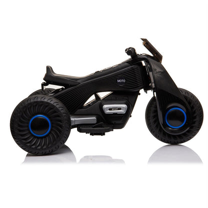 Black 3-Wheel Double Drive Electric Motorcycle for Kids