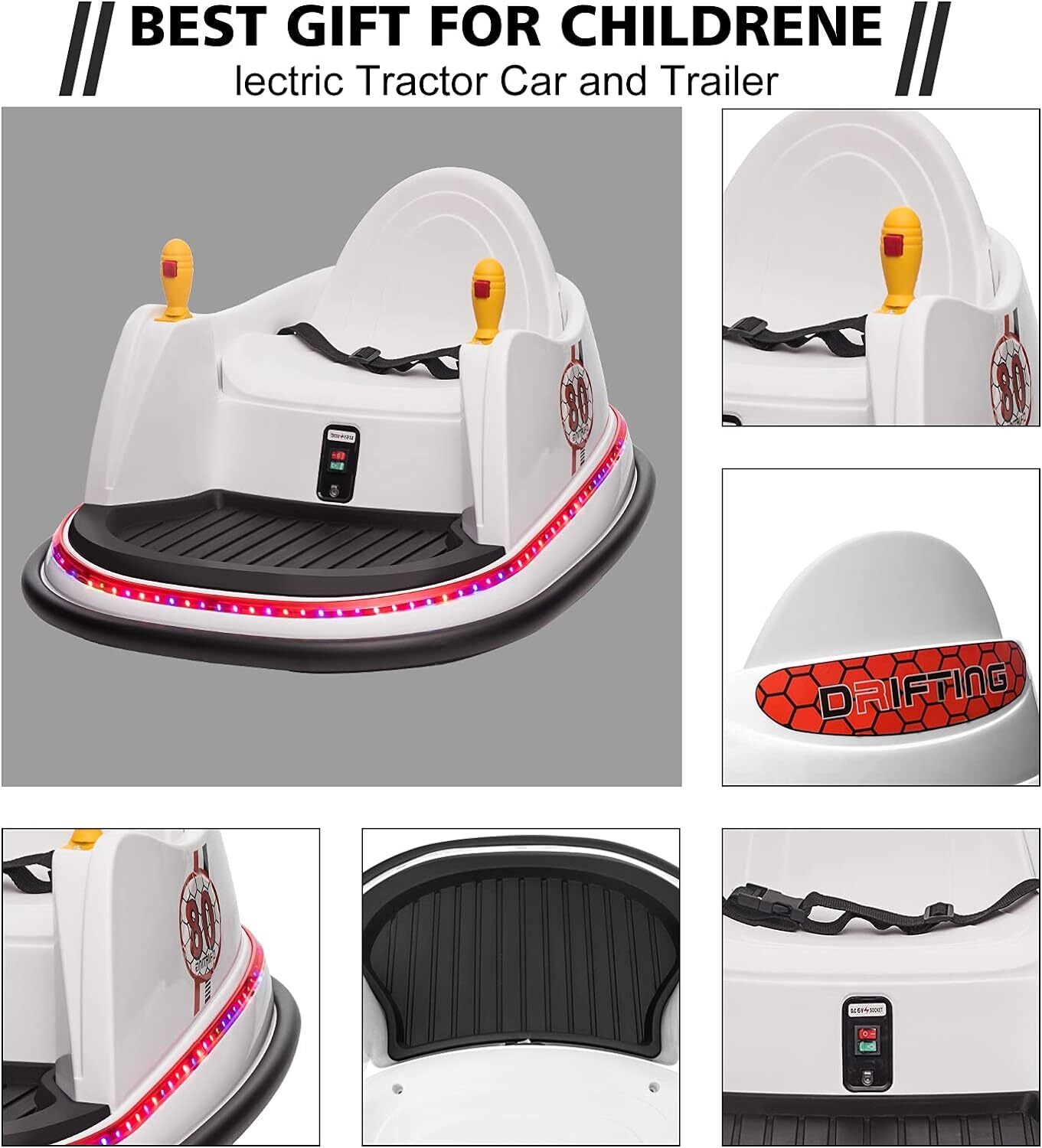 6V Electric Ride-On Bumper Car with Remote Control for Kids and Toddlers
