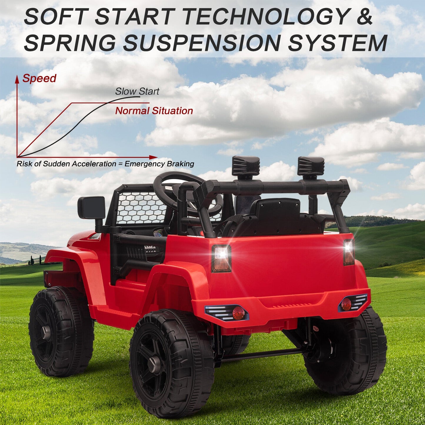 12V Battery-Powered Kids Ride-On Off-Road Truck Toy with Parent Remote Control