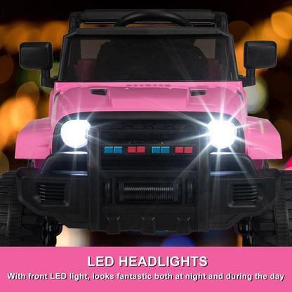 Electric 12V Pink Kids Ride-On Truck with 2.4G Remote Control and 3 Speed Modes