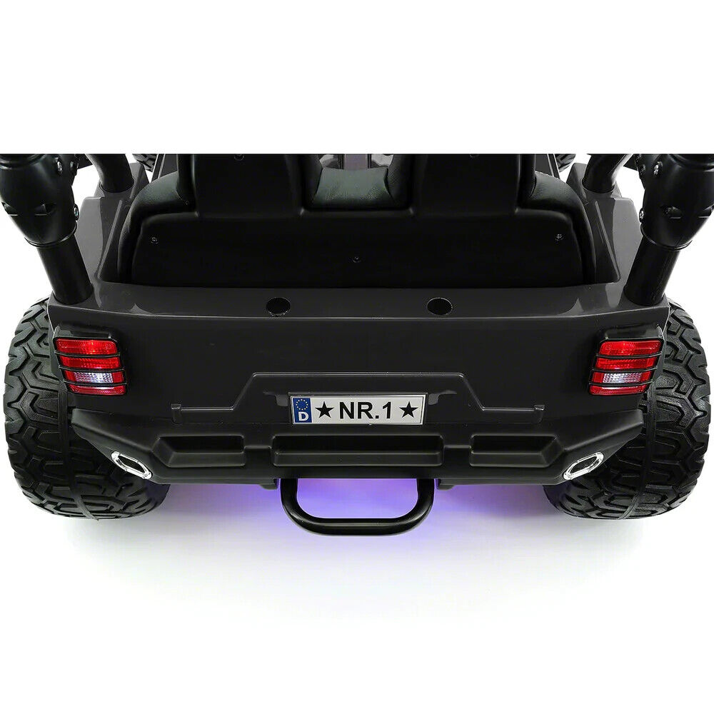 12V CHILDREN'S RIDE-ON JEEP TRUCK CAR, DUAL POWERFUL MOTORS, TWO SEAT CAPACITY, HIGH-GRIP TYRES, LED LIGHTS & REMOTE CONTROL