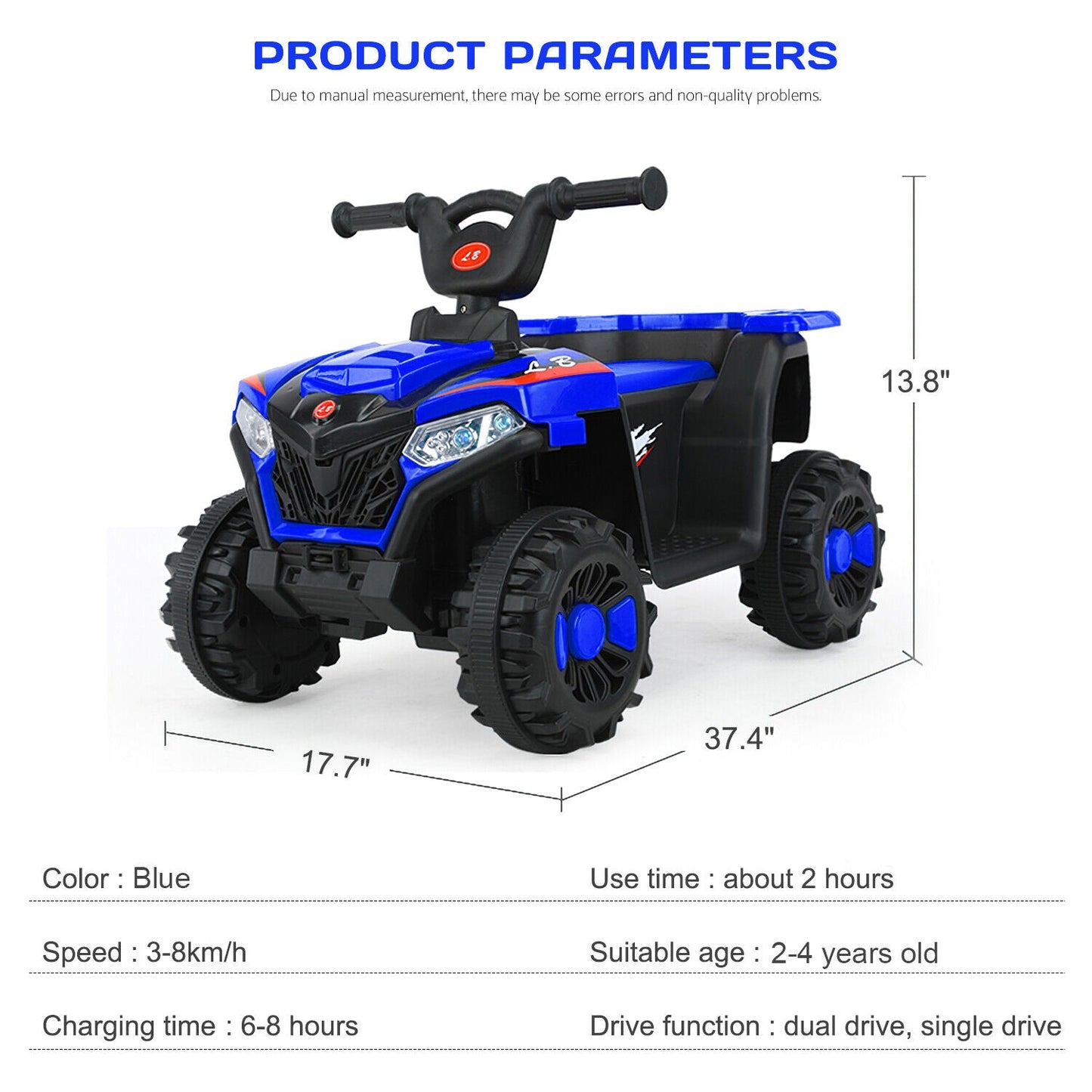 6V Electric ATV Quad Kids Ride-on Car Battery Powered 4-Wheel Motorcycle