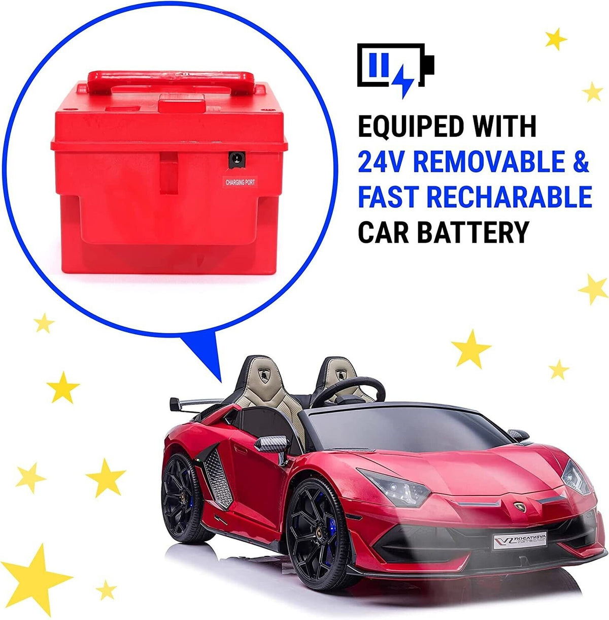 Lamborghini Aventador Kids Car - Two Seater Ride-On Vehicle with Remote Control