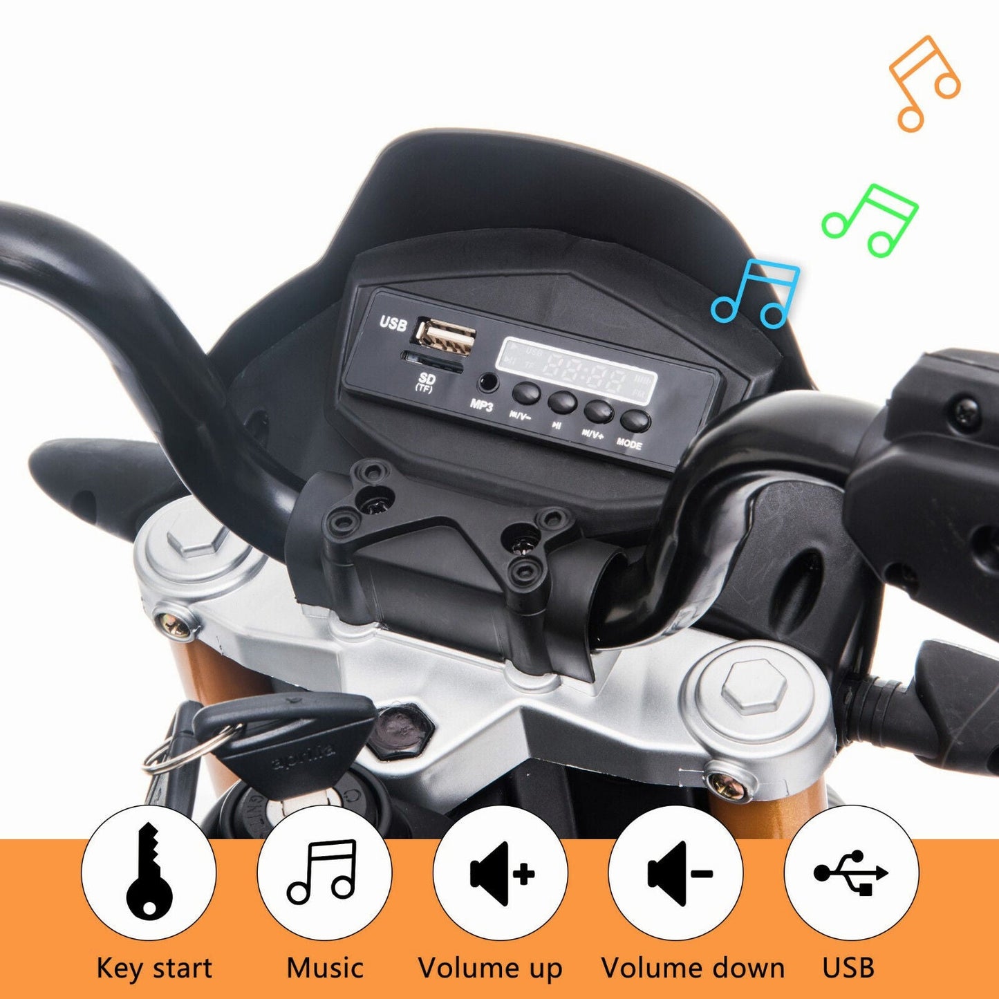 TOBBI 12V Aprilia Licensed Electric Dirt Bike for Kids - Perfect Xmas Gift!